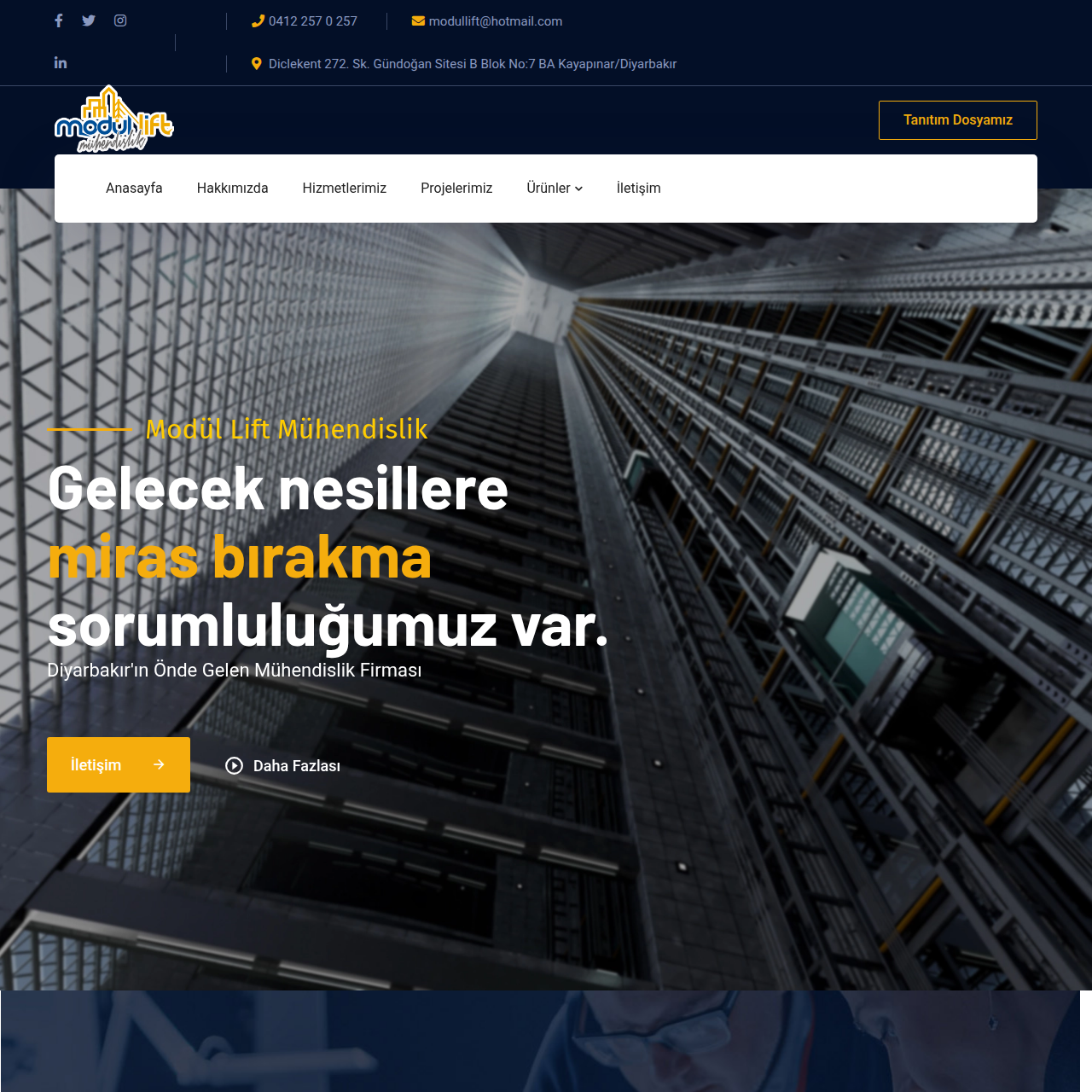Modül Lift Mühendislik — Kurumsal Web Sitesi proje görseli