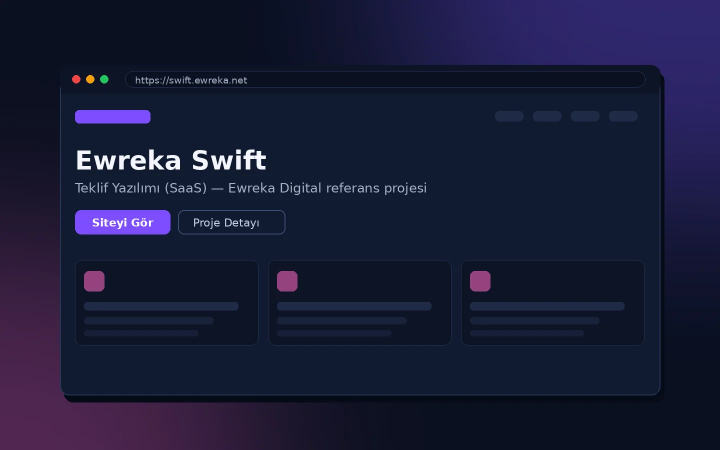 Ewreka Swift — Teklif Hazırlama Yazılımı proje görseli