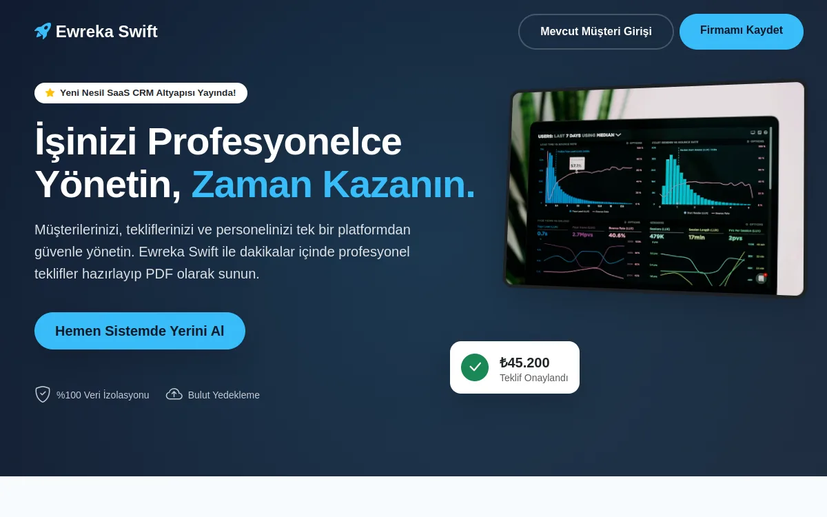 Ewreka Swift — Teklif Hazırlama Yazılımı proje görseli