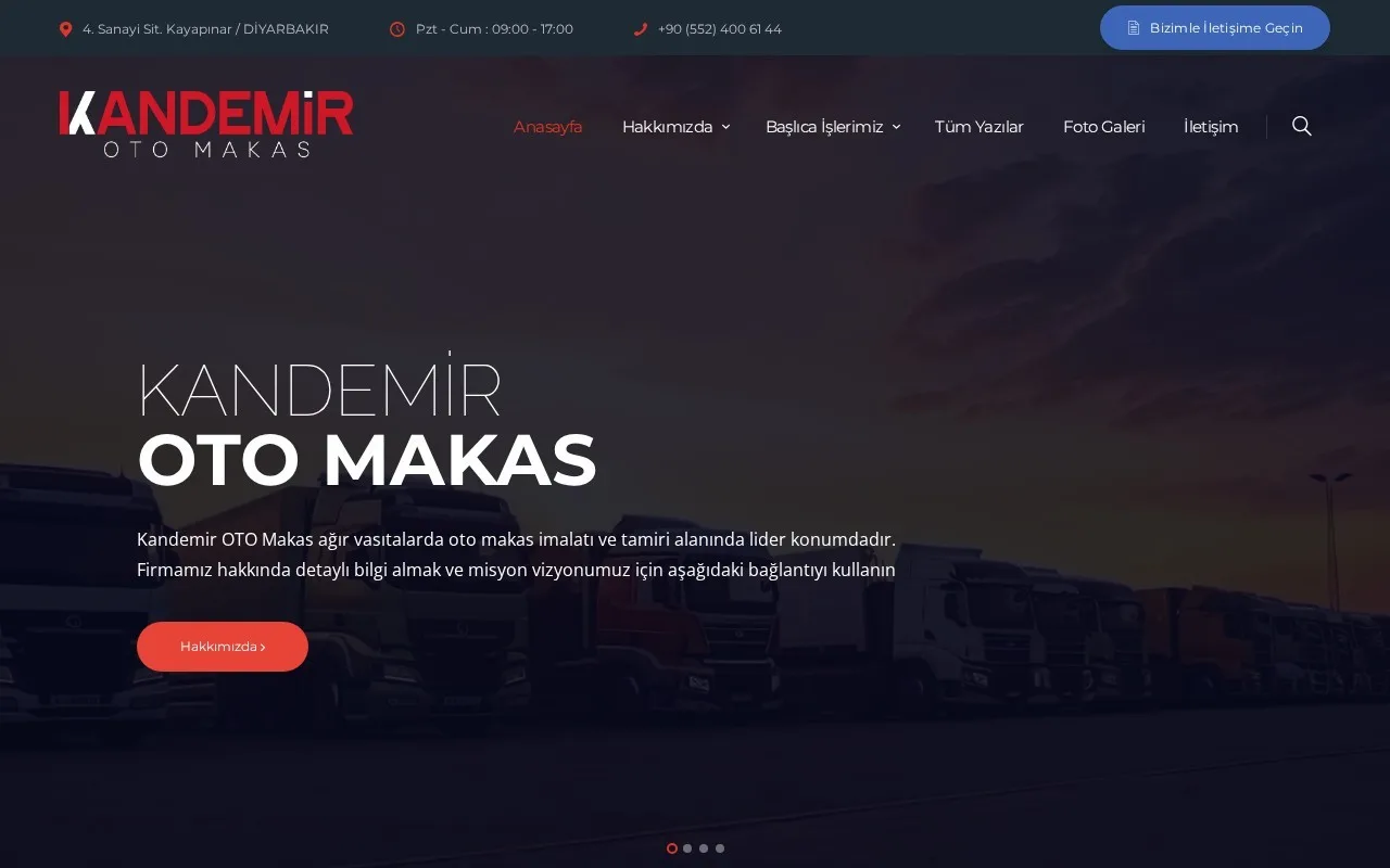 Kandemir Oto Makas — Kurumsal Web Sitesi proje görseli