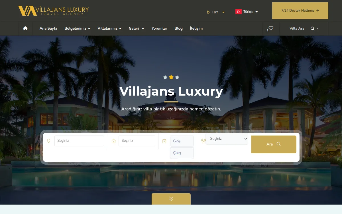 Villajans Luxury — Villa Kiralama Sitesi proje görseli